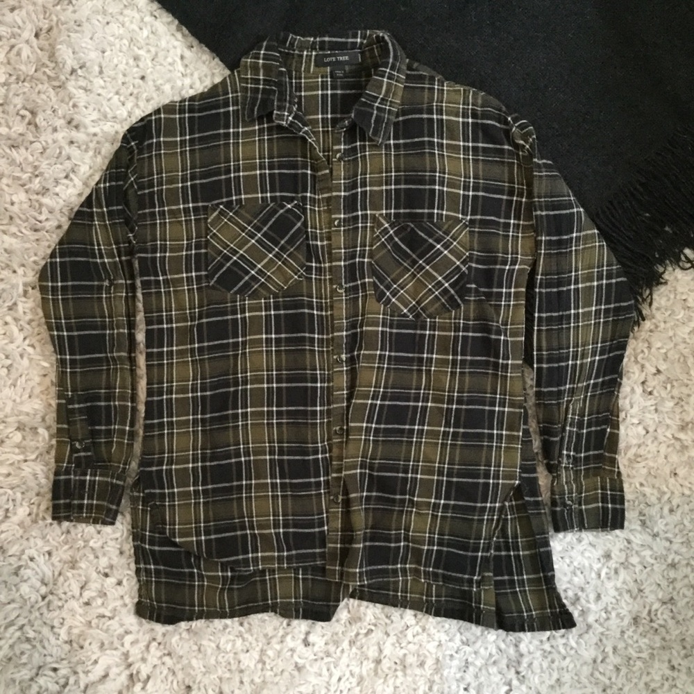 Love Tree Green Flannel